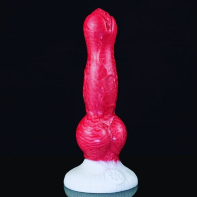 Fantasy textured animal knot dildo red silicone - Dildos category DirtyToyz