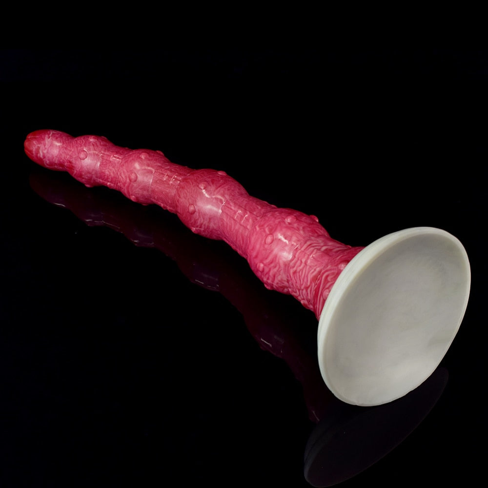 Pink translucent butt plug with large white flared base