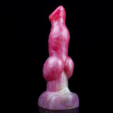Pinkes Dildo-Design von der Seite: glatte Körperform, große Basis-Schwingung