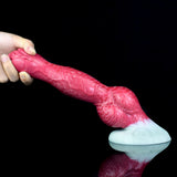 Erebus Hundedildo mit Knoten, von Hand gehalten, langes Vorderteil