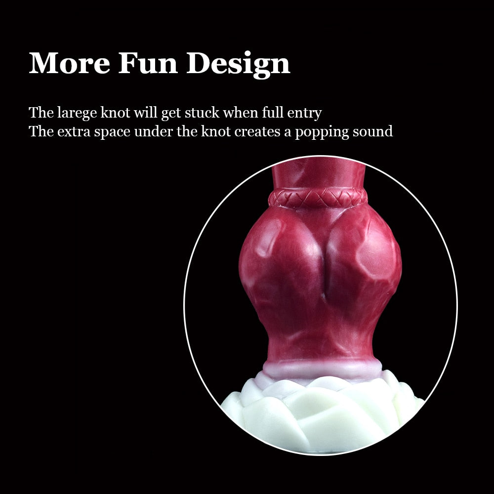 Red dog butt plug knot area with white base band