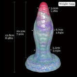 Octopus butt plug size view, tapered tentacle body with rounded base