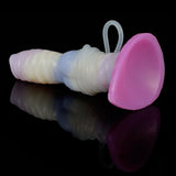 Seajelly clear-white dildo with large bulb base and loop handle