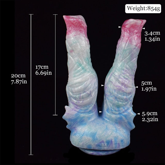 Lumithorn - Two-Hole Minotaur Butt Plug, Double Horse Dildo - DirtyToyz