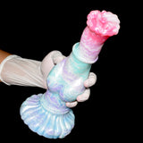 Pegasus horse dildo in pastel colors, head up and body curved