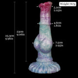 Pegasus horse dildo, approx. 25.3 cm tall; pastel blue/turquoise with pink head