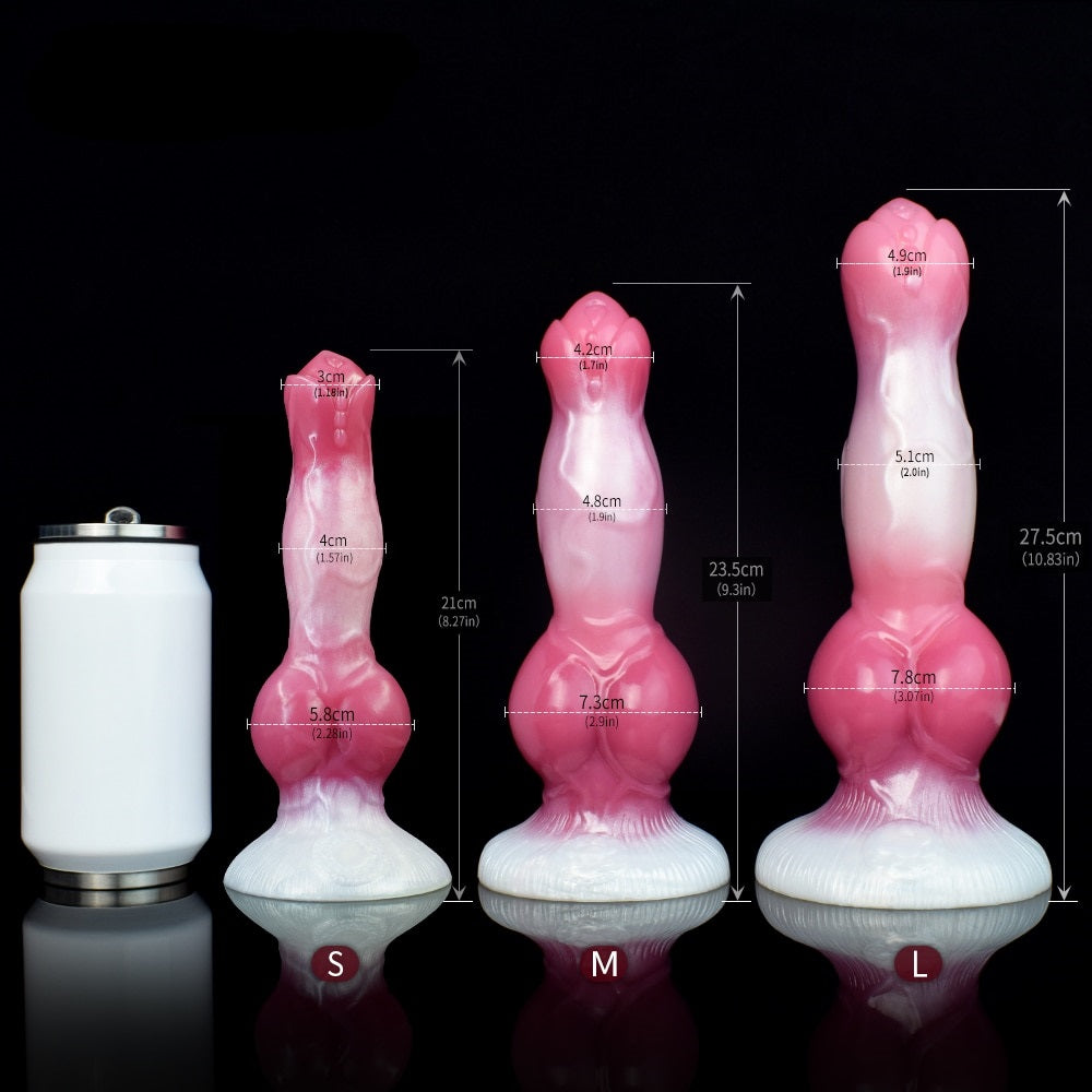 Erebus - Lifelike Canine Dog Dildo with Knot in 3 Sizes, Rosy Color - DirtyToyz