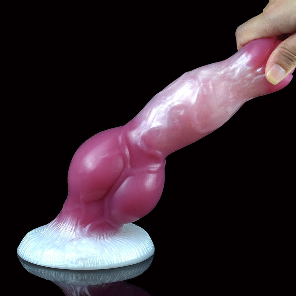 Erebus - Lifelike Canine Dog Dildo with Knot in 3 Sizes, Rosy Color - DirtyToyz