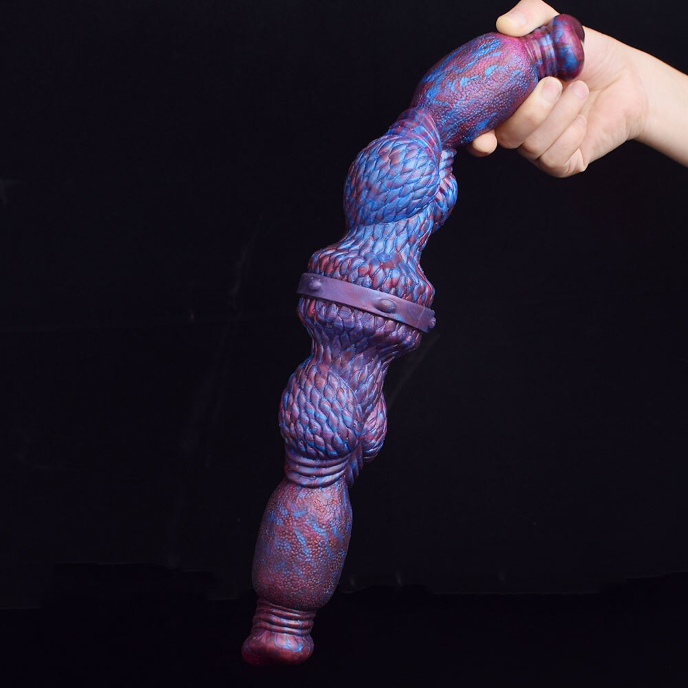 CALANTHA - Thick Double Ender Dong, Huge Knotted Dildo - DirtyToyz