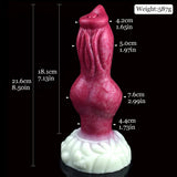 Turuk knotted dog dildo, pink ribbed body and white base, approx. 21.6 cm