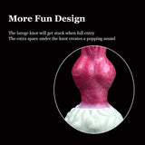 Turuk knotted dog dildo, detailed knot area and white base collar