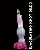 Lavender and white translucent dog dildo with suction base